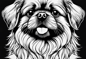 The contour of the face of a pekingese with shih tzu mixed race god. Nothing besides the face. As minimalist as possible. tattoo idea