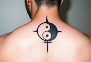 A symboluc tattoo on forearm
By meaning:
This to shall pass, yin and yang, sone day you will die, you have totally live and try to achieve your dreams tattoo idea