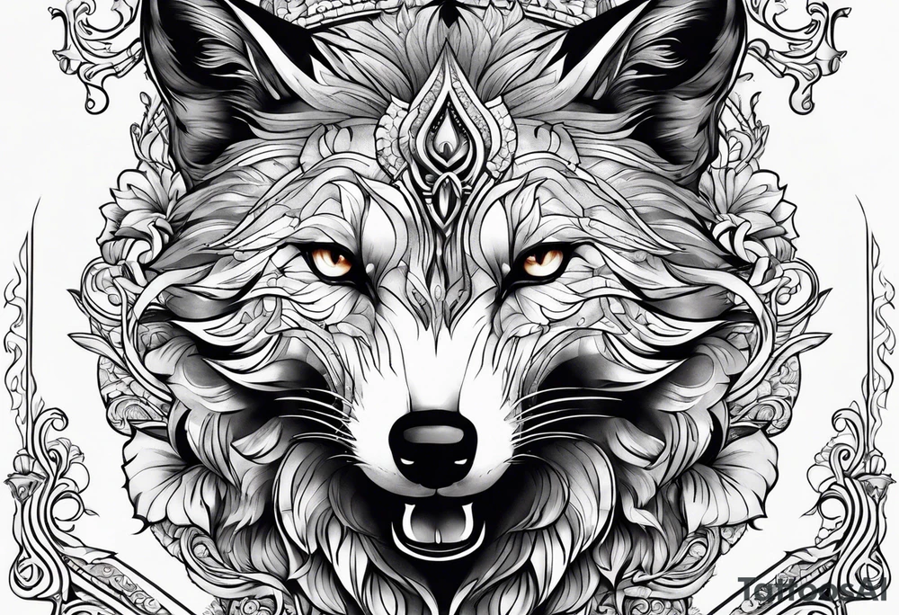 Démon renard tattoo idea