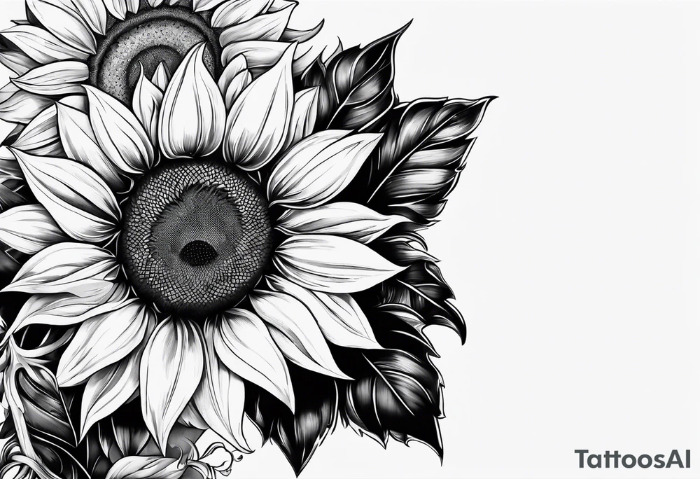 Sunflower and horseshoe tattoo idea
