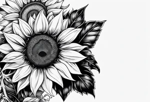 Sunflower and horseshoe tattoo idea