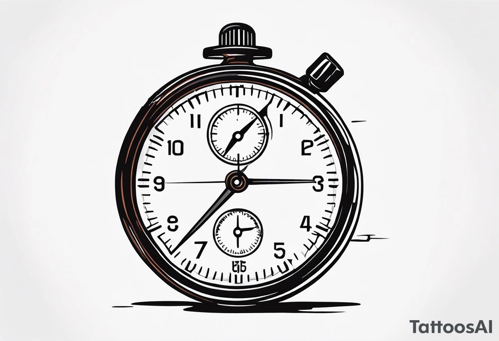 Stopwatch hanging from  a sword tattoo idea