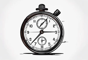 Stopwatch hanging from  a sword tattoo idea