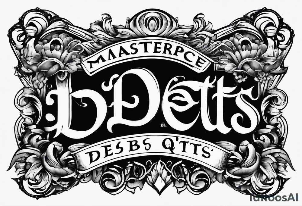 Lettering only, the words "debts" and "lessons" tattoo idea