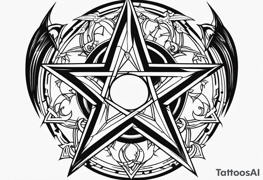 Lilith symbol inside a pentagram tattoo idea