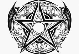 Lilith symbol inside a pentagram tattoo idea