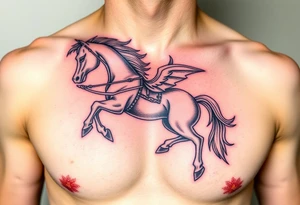 half-man half-horse with bow hovering over the world tattoo idea