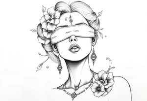 Fortuna as a beautiful woman with covered eyes tattoo idea