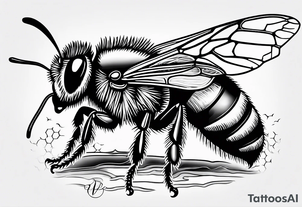 Abstract honeybee tattoo idea