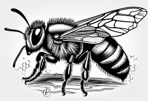 Abstract honeybee tattoo idea