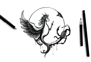 my love for music,
Zodiac sign Aquarius with ascendant Taurus and Scorpio in the moon tattoo idea