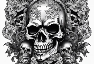Two 1911 facing away from each other that together create a terrifying skull. tattoo idea