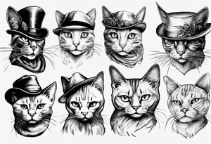 bkac cat with a hat tattoo idea
