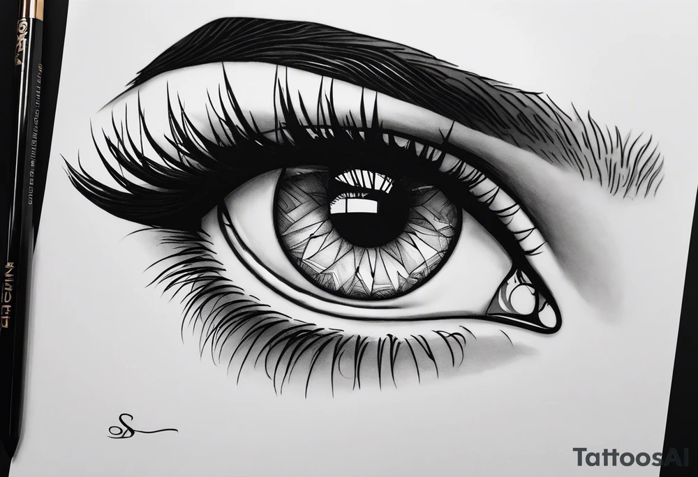 A realistic eye made from the Fibonacci Sequence. Amazing attention of detail can be seen by the fine lines and accurate shading. tattoo idea