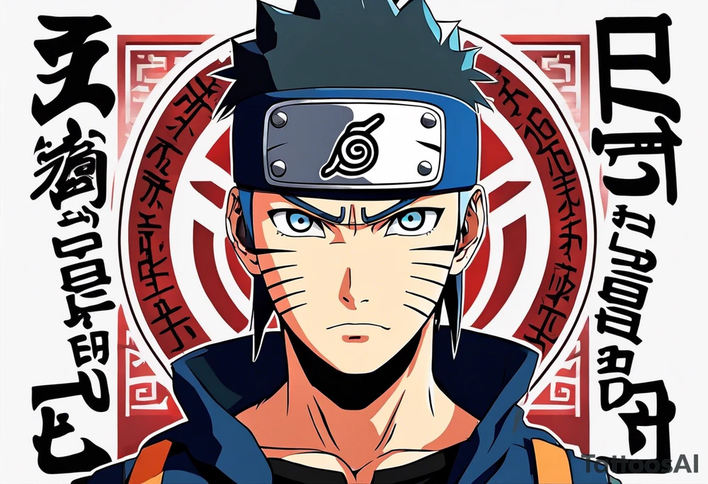 naruto headband with letters AR in the middle tattoo idea naruto headband with letters AR in the middle tattoo idea