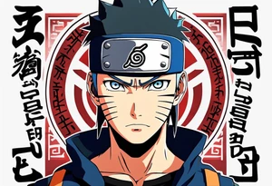naruto headband with letters AR in the middle tattoo idea