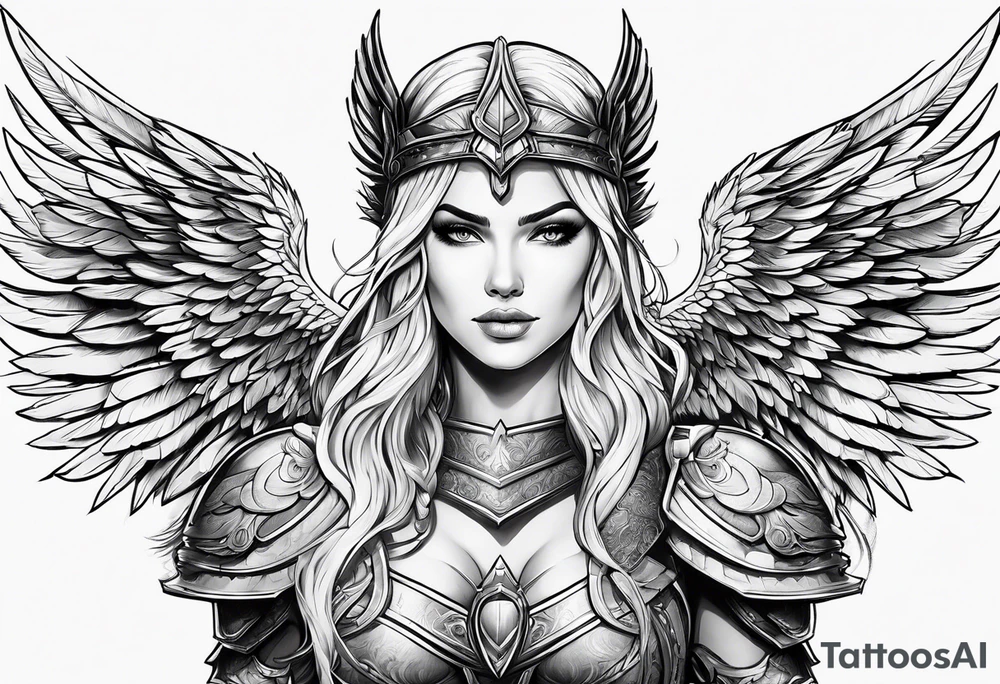 A Valkyrie with wings tattoo idea