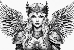 A Valkyrie with wings tattoo idea