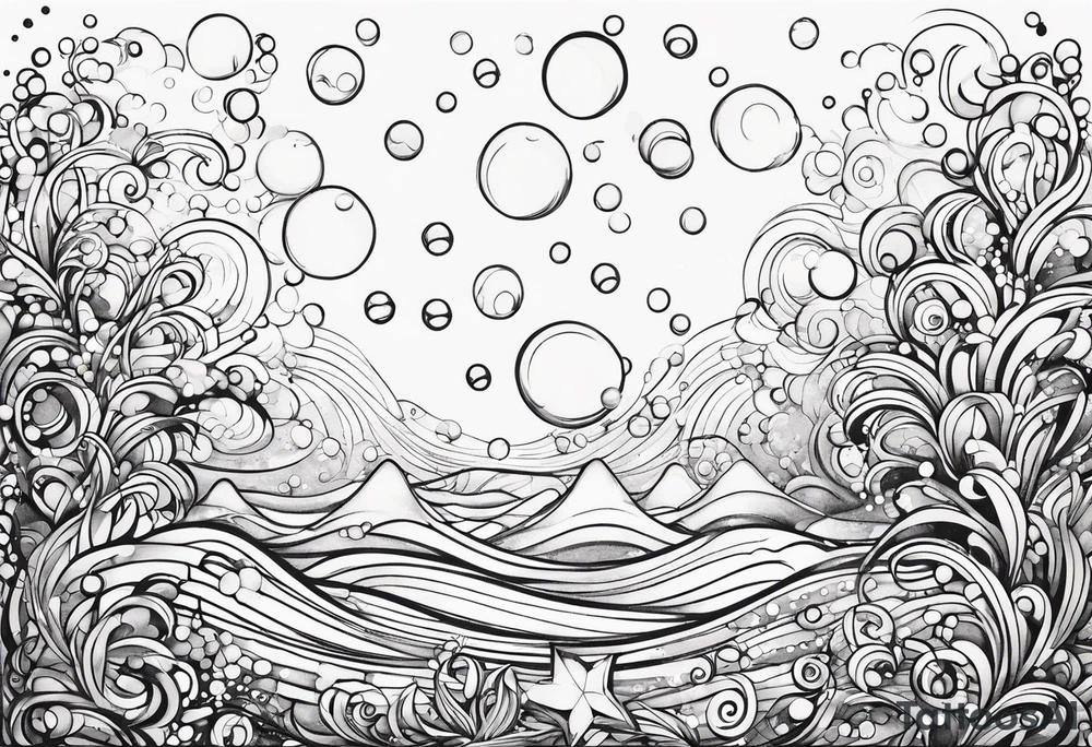 Draw me some magical really simple underwater bubbles and simple stars tattoo idea Draw me some magical really simple underwater bubbles and simple stars tattoo idea