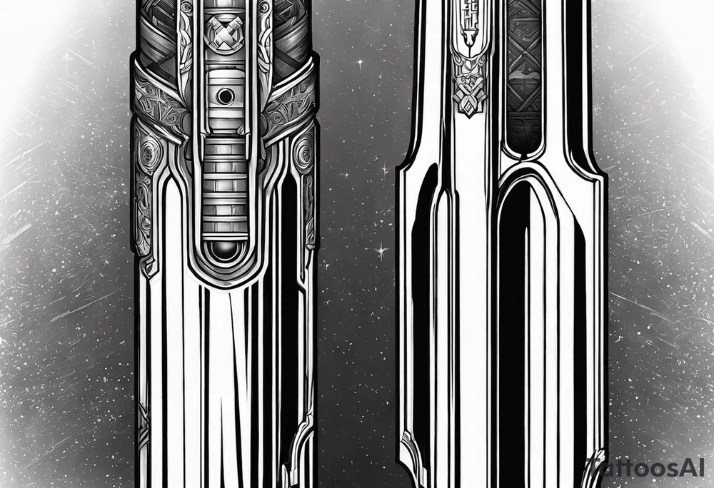 Sketch of 2 lightsaber hilts, including the phrase "May the 4th" tattoo idea