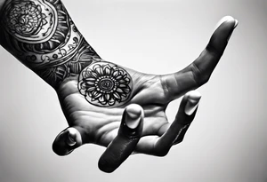 a human hand with face up with palm facing the camera. The hand is plain with no tattooes or decoration. The hand has a hole in it like a gun shot would and it is dripping blood. tattoo idea