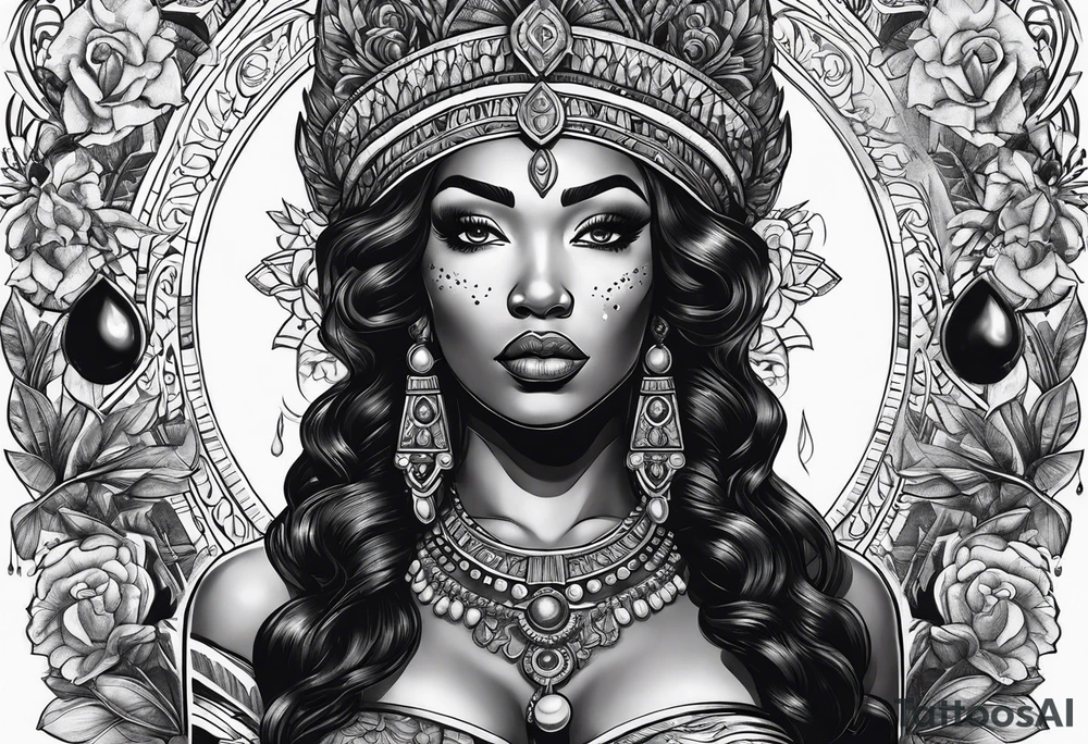 Black Goddess of cocaine tattoo idea