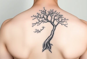 Bonsai weeping cherry blossom tree of life tattoo idea