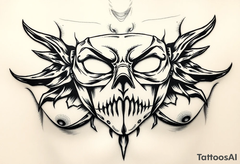 Mask your pain tattoo idea