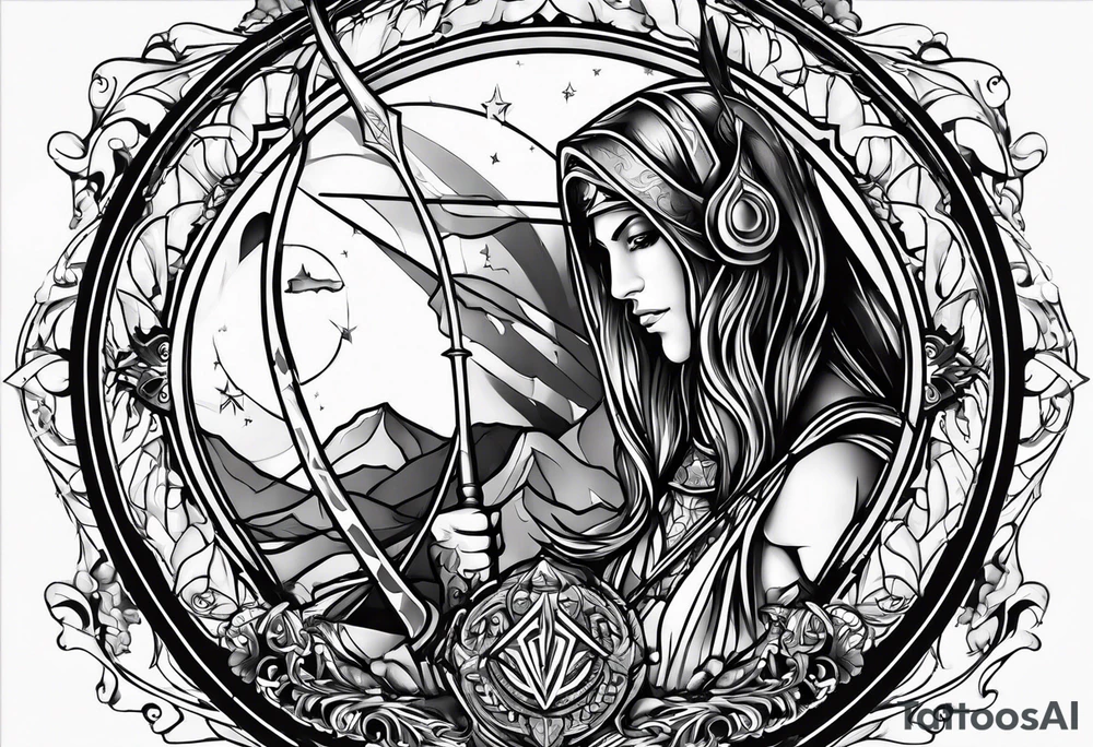 sagittarius, faith, strong, warrior, god, jesus, christ tattoo idea
