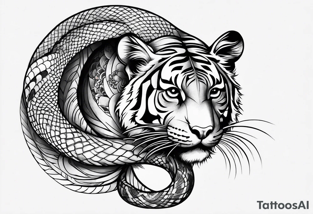 Rat behind Tiger and Snake tattoo idea