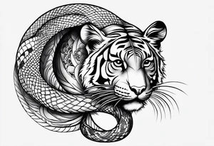 Rat behind Tiger and Snake tattoo idea