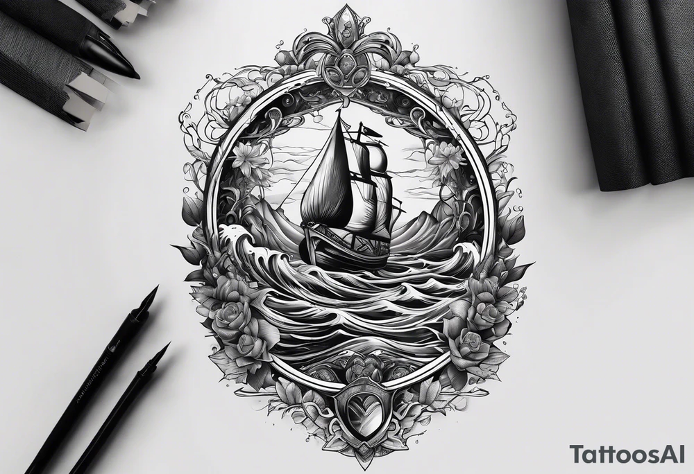 Neptun steht im Wasser tattoo idea