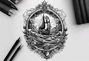 Neptun steht im Wasser tattoo idea