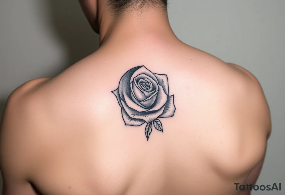 I have a small crescent moon tattoo. I want to cover it up with a rose tattoo. So I would like a rose tattoo with a crescent moon incorporated into it. I want the petal to be the moon shaped tattoo idea