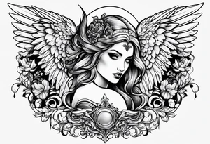 Angel and devil women tattoo idea