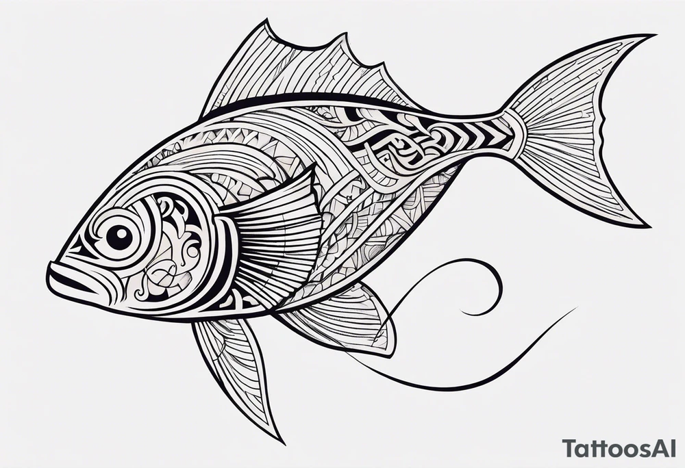 Polynesian fish hook tattoo tattoo idea