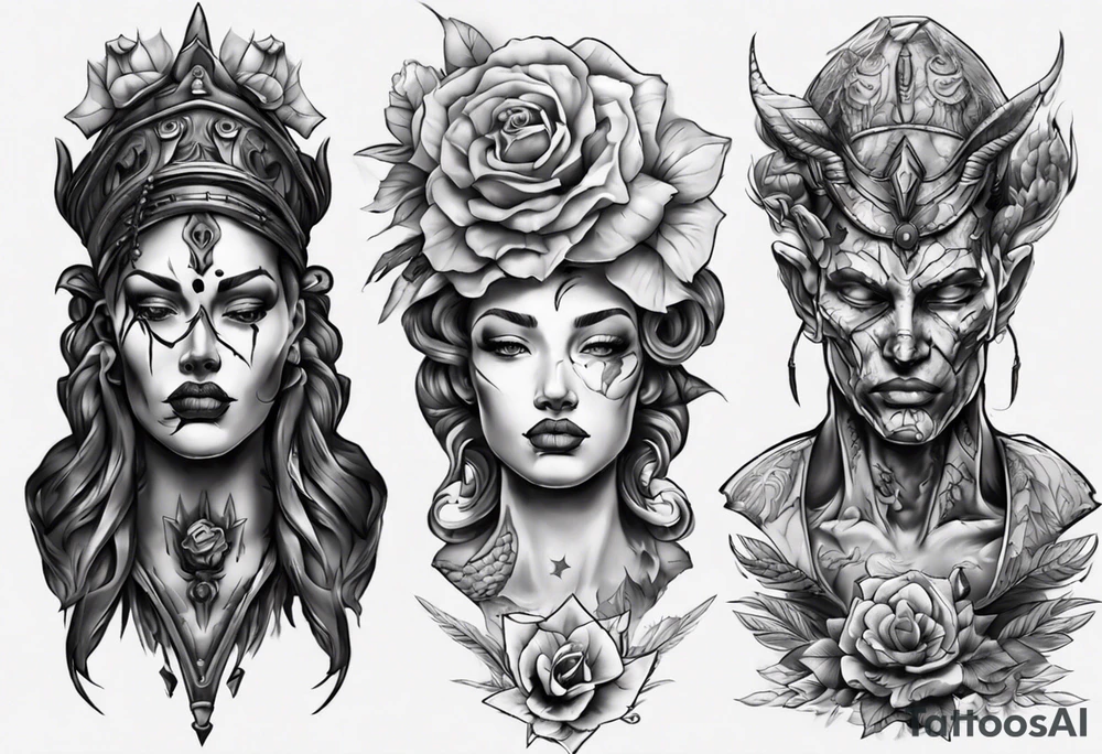 face statue tattoo idea
