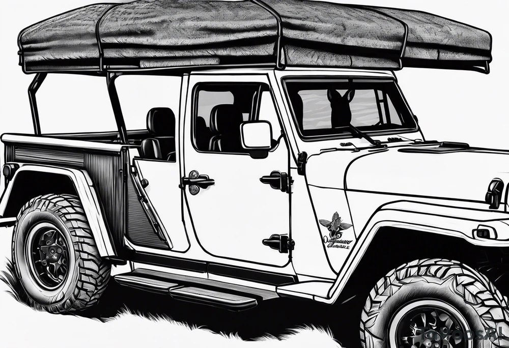Donkey and a jeep gladiator tattoo idea