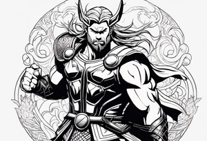 The Mighty Thor that looks like the Chris Hemsworth version tattoo idea
