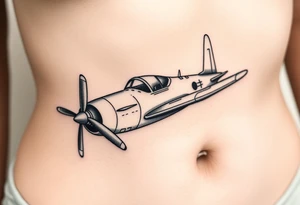 Small airplane an-26 who has moustache on his face tattoo idea