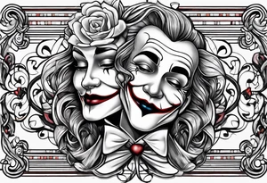 Happy sad tattoo idea