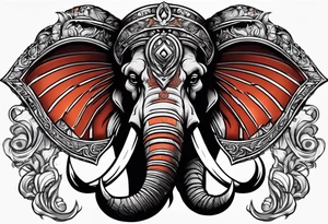 berserking strong mammoth head centerpiece tattoo idea