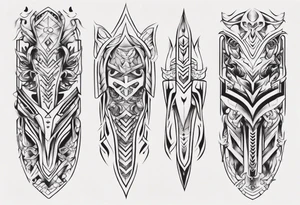 Leg armor symmetrical tattoo idea