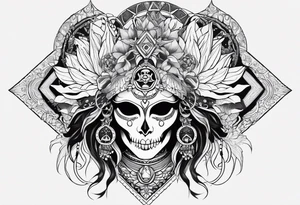kali ma, alien goddess, valkrye, aries, pirate, divine feminine, zenza resonance, pachamama, lotus azul, blank panther, eagle, skull, 5D, nueva gaya, dna 12, left side chest tatoo tattoo idea