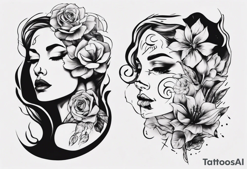 Woman portrait tattoo idea