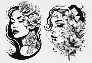 Woman portrait tattoo idea