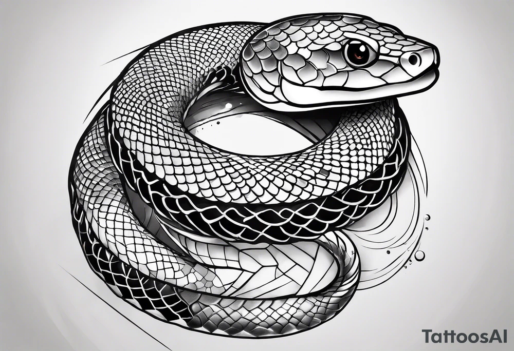 Snake scales fish tattoo idea