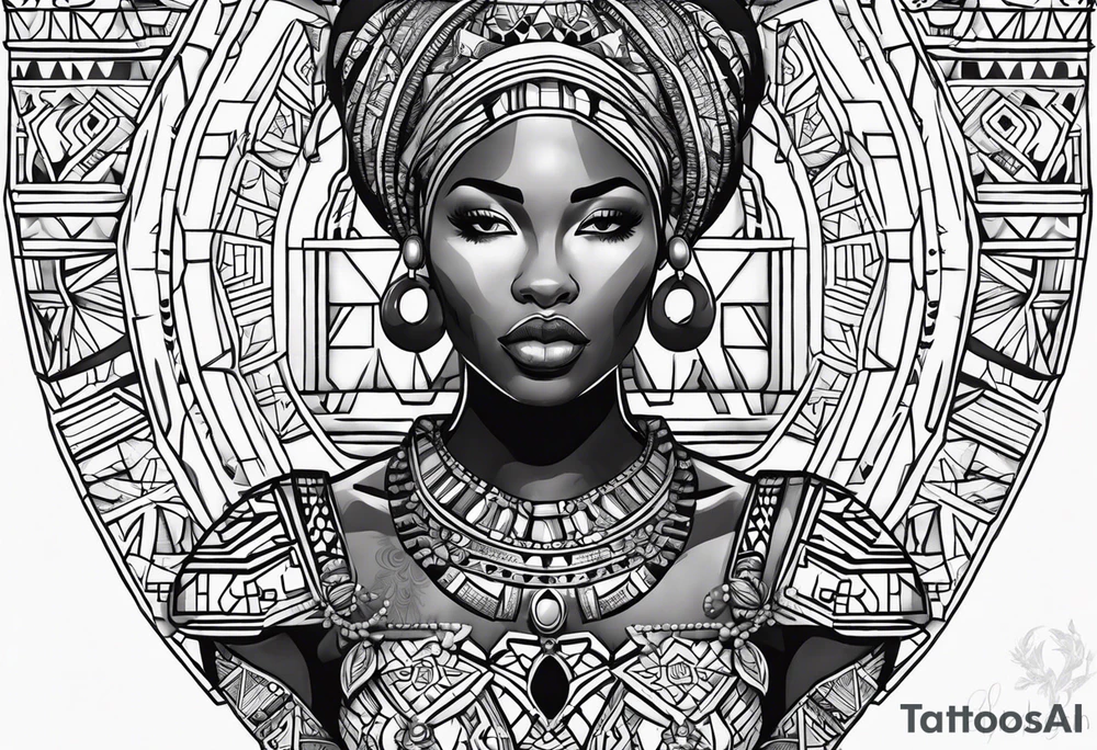 african, cultural, chest tattoo tattoo idea