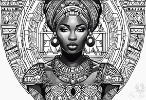 african, cultural, chest tattoo tattoo idea