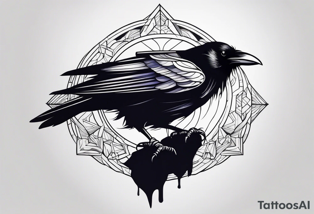 Generate a tattoo of a raven for the forearm tattoo idea
